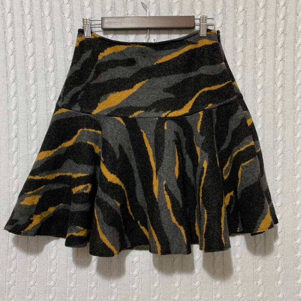 DKNY Chic Tiger Print Wool Skirt Women’s Size S